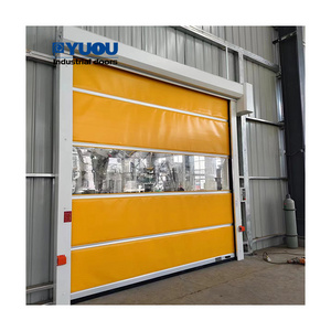 Automatic High Speed PVC Roller Shutter Fast Rolling Door with Horizontal clear Window rapid roll up door