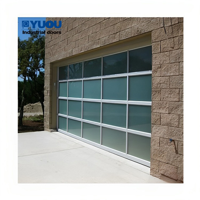 Top Manufacturer Automatic Aluminum Tempered Glass Full View Plexiglass Overhead Garage Doors