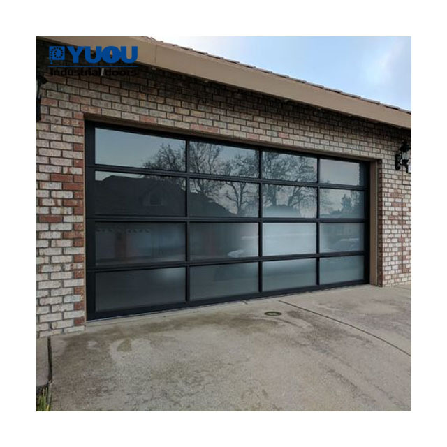 Top Manufacturer Automatic Aluminum Tempered Glass Full View Plexiglass Overhead Garage Doors