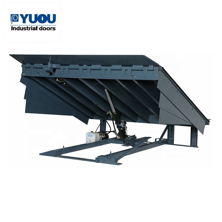 High Quality 6-10T Lip Shape Yard Ramp Stationary Forklift Hydraulic Dock Leveler Hydraulic Platform For Truck Unloading