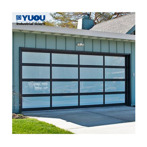 Full View Customized Low Prize Aluminum roller shutter Glass Industrial Sectional Garage Doors