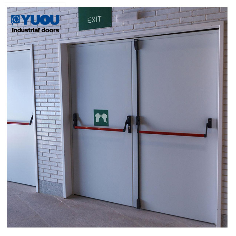 European Commercial Hotel Entrance Exterior Safety Hollow Wooden Interior Exit Iron Metal Steel Fire Rated Fireproof Doors