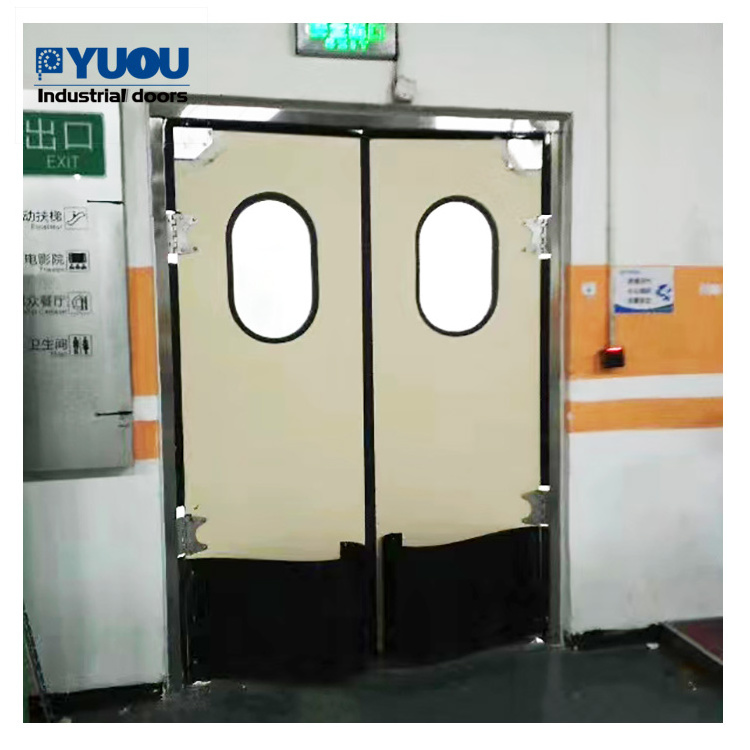 Automatic Closing Stainless Steel Warehouse Traffic Two-way Swinging Door