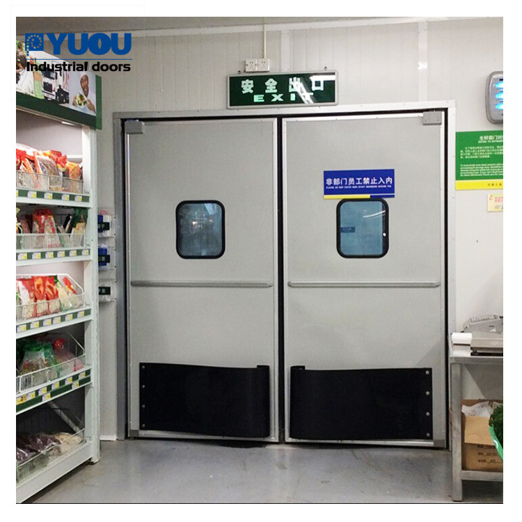 Automatic Closing Stainless Steel Warehouse Traffic Two-way Swinging Door