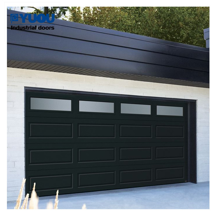 Residential Design Classic Wood Grain Garage Gate With Opening Window Garage Door