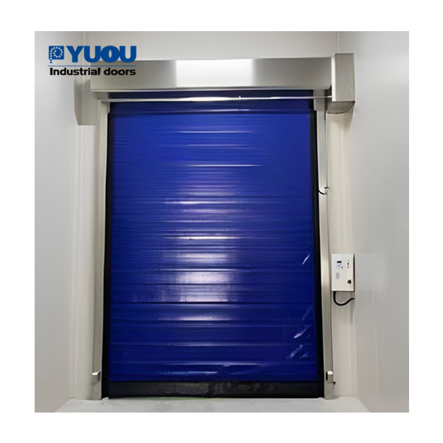 New Launch Industrial Electric Thermal Insulated PVC Fabric Freezer Raid Rise Rolling Doors For Seafood Cold Room