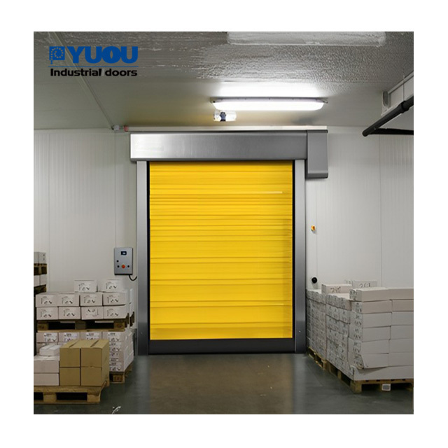 New Launch Industrial Electric Thermal Insulated PVC Fabric Freezer Raid Rise Rolling Doors For Seafood Cold Room