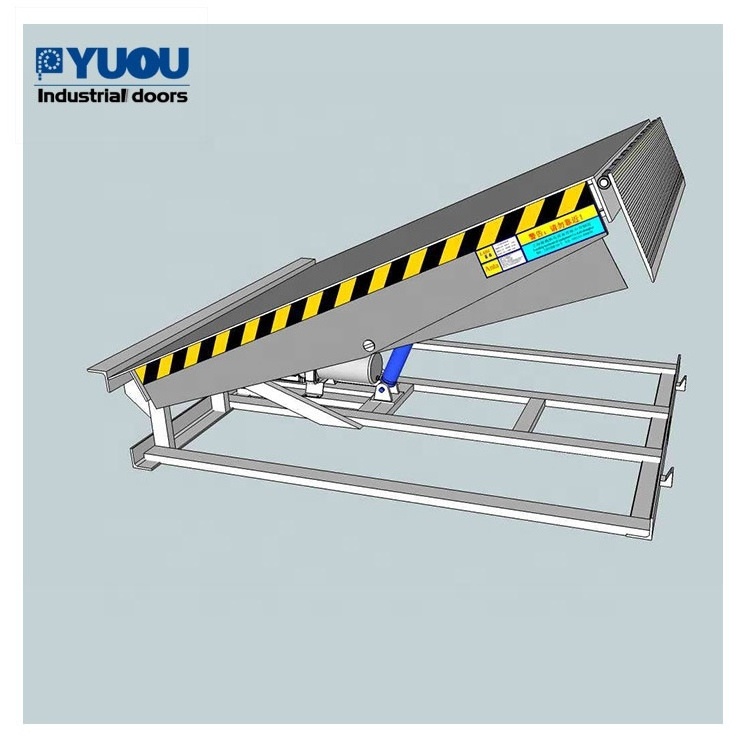 High Quality 6-10T Lip Shape Yard Ramp Stationary Forklift Hydraulic Dock Leveler Hydraulic Platform For Truck Unloading