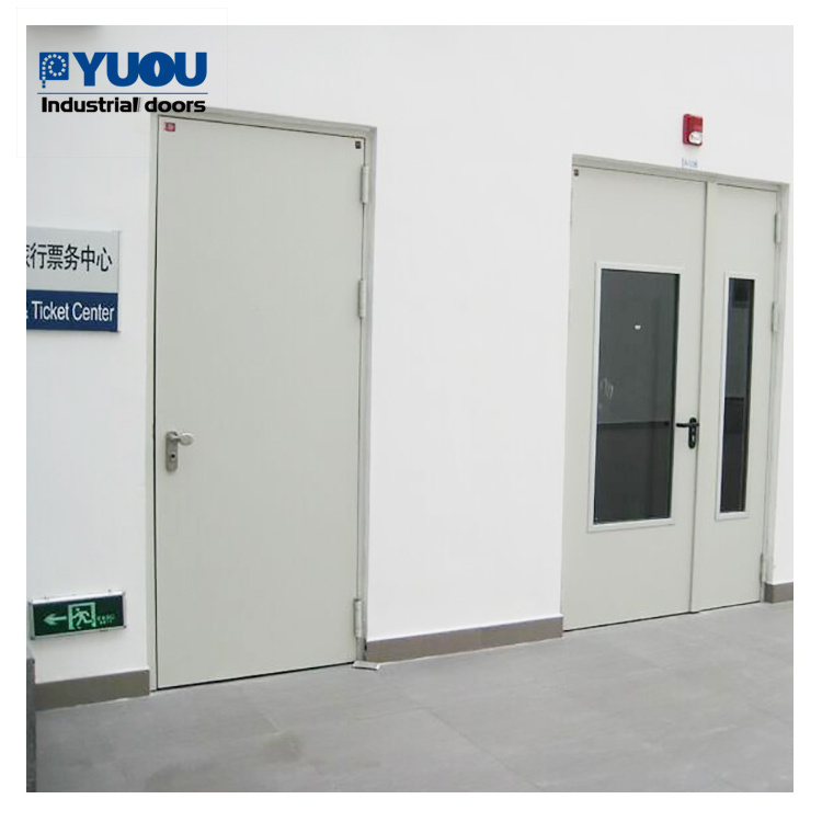 European Commercial Hotel Entrance Exterior Safety Hollow Wooden Interior Exit Iron Metal Steel Fire Rated Fireproof Doors