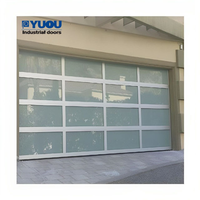 Full View Customized Low Prize Aluminum roller shutter Glass Industrial Sectional Garage Doors