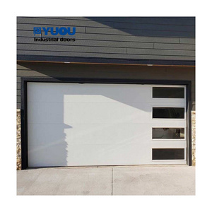 Electrical automatic Insulated aluminum PU foam panel 40mm thickness Steel garage door for homes