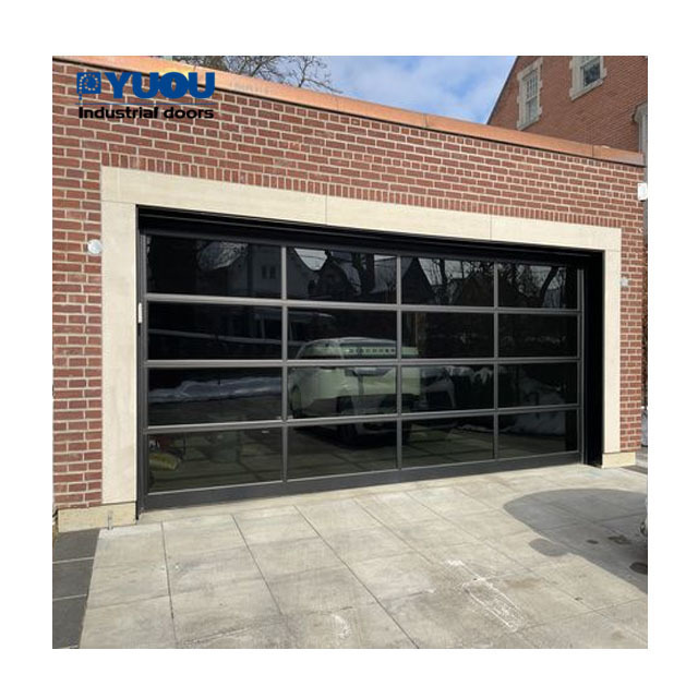 Full View Customized Low Prize Aluminum roller shutter Glass Industrial Sectional Garage Doors