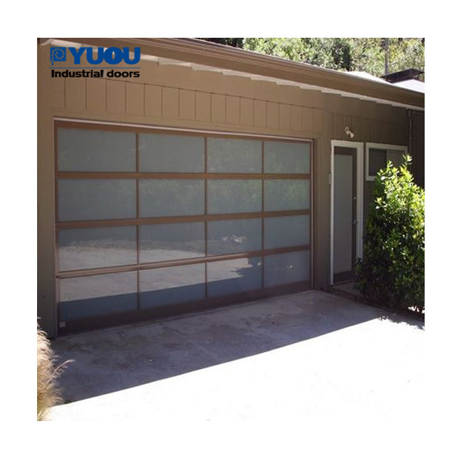 Top Manufacturer Automatic Aluminum Tempered Glass Full View Plexiglass Overhead Garage Doors