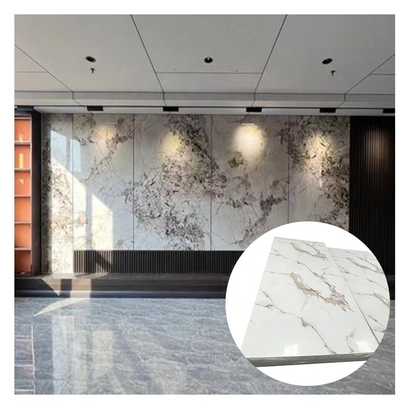 Eco-Friendly Glossy Marble PVC Wall Panel Waterproof UV Printing PVC Marble Sheet