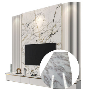 Eco-Friendly Glossy Marble PVC Wall Panel Waterproof UV Printing PVC Marble Sheet