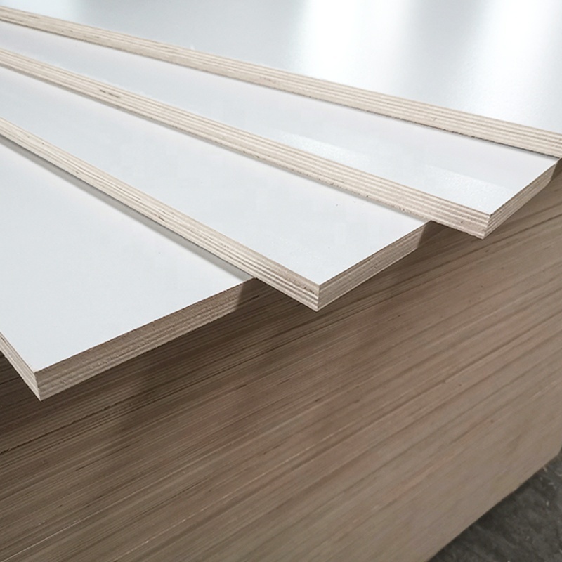 High gloss 1220x2440mm white color melamine plywood for furniture and cabinet