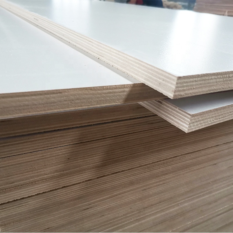 High gloss 1220x2440mm white color melamine plywood for furniture and cabinet