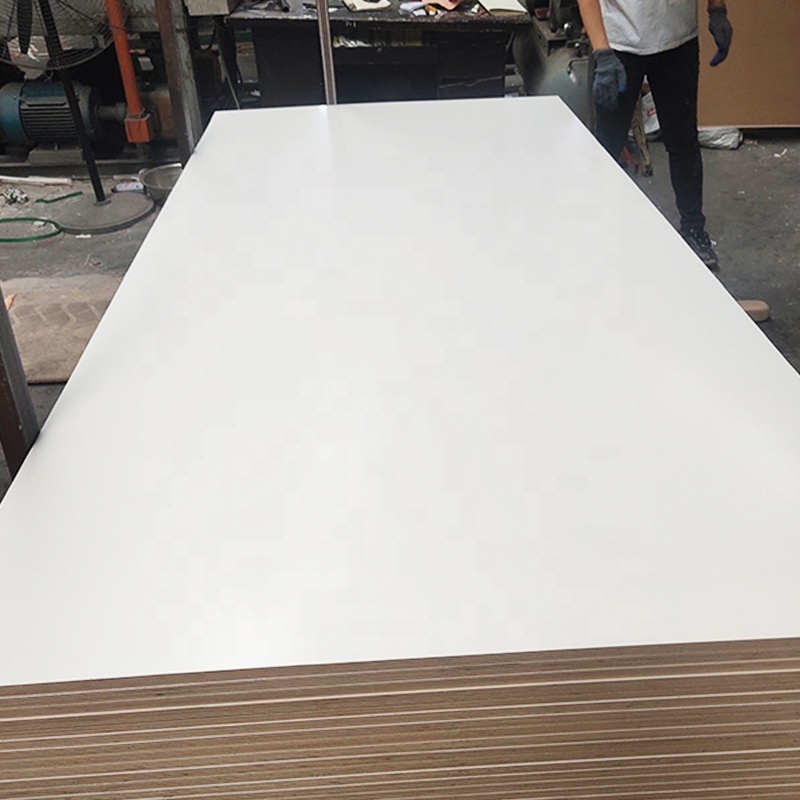 High gloss 1220x2440mm white color melamine plywood for furniture and cabinet