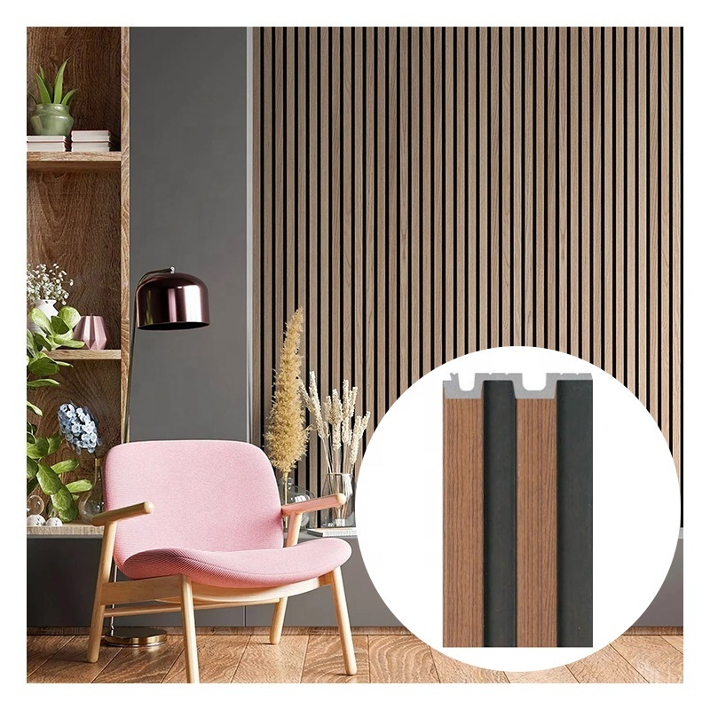 Eco PS Wall Panel Charcoal Wood Decorative Wall Panels Louver Panel for TV Background