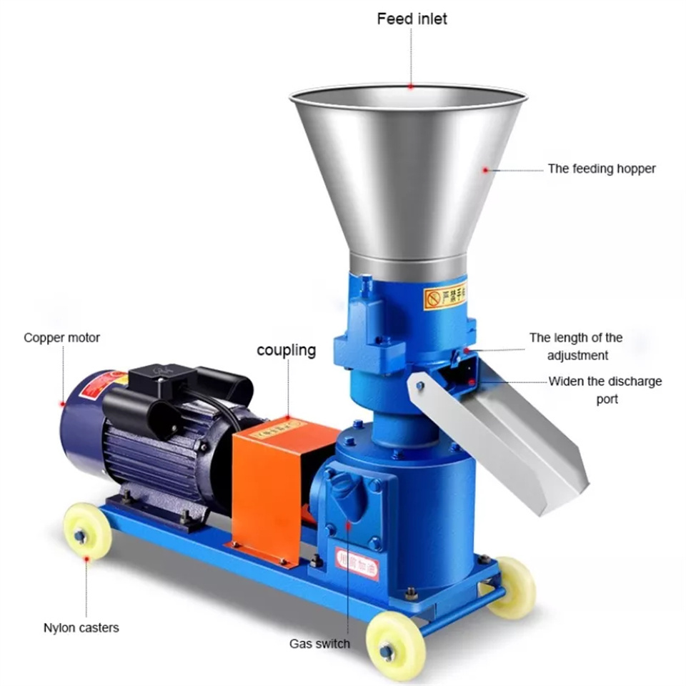 Flat die Pellet maker pelletizer machine for animal feeds wood pellet making machine/small mini pellet machine