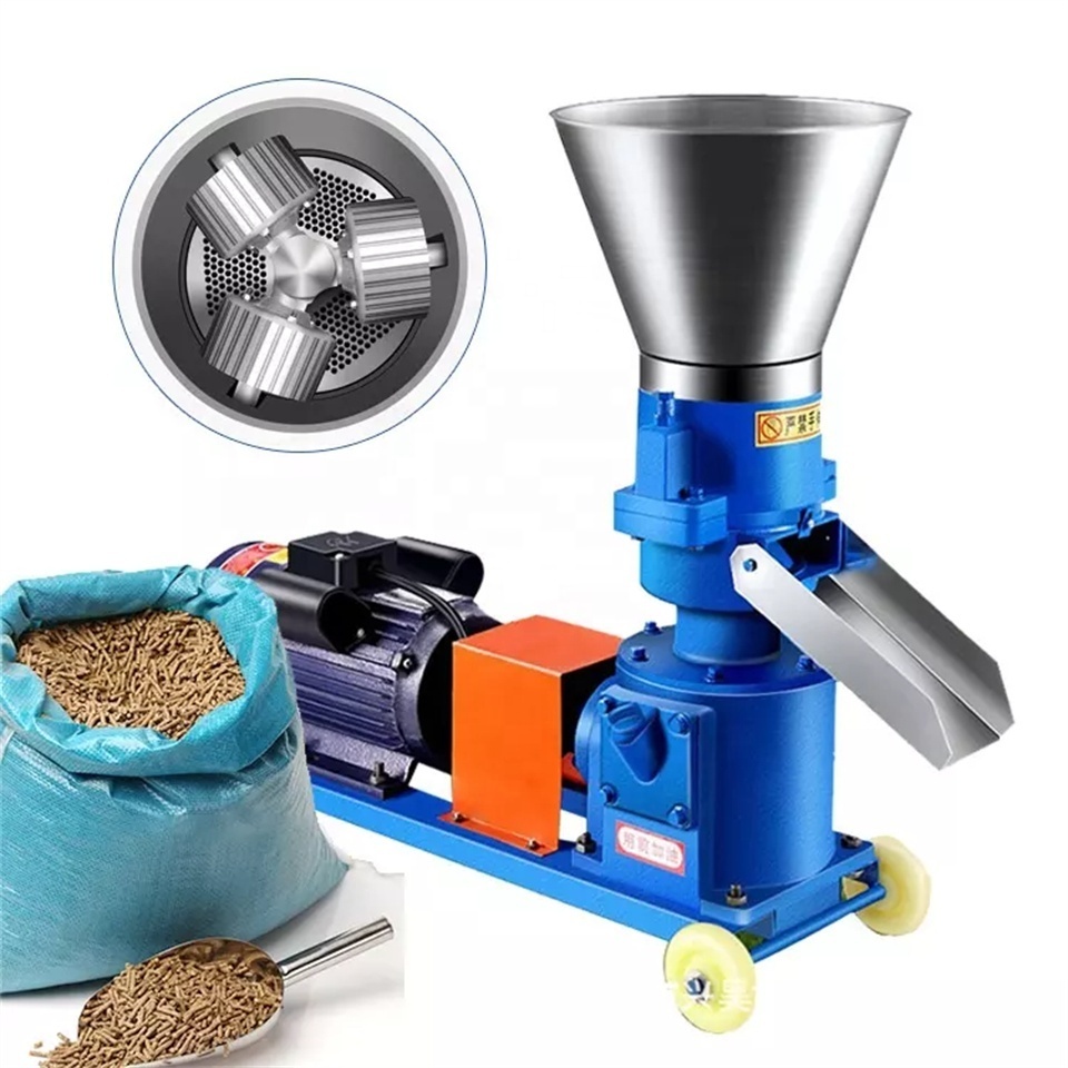 Flat die Pellet maker pelletizer machine for animal feeds wood pellet making machine/small mini pellet machine