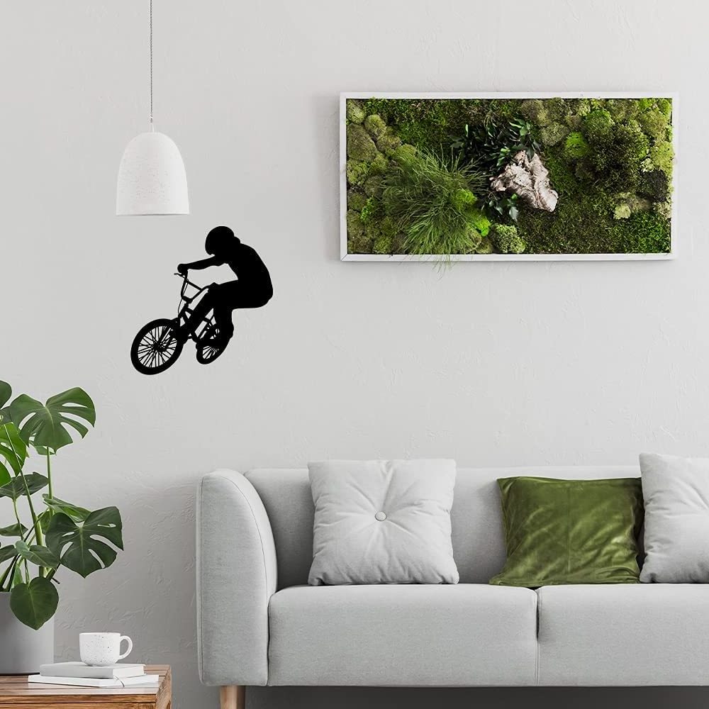 Custom Bike Wall Decal Sticker Mountain Biking Vinyl Decal Mural Extreme Sports Bicycle Bike Art Silhouette Mural For Wall