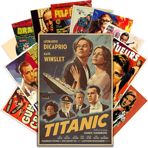 Custom Movie Poster Vintage Posters of Classic Movie with Self-Adhesive Vinyl Decal for Room Aesthetic 90s Wall Collage Kit