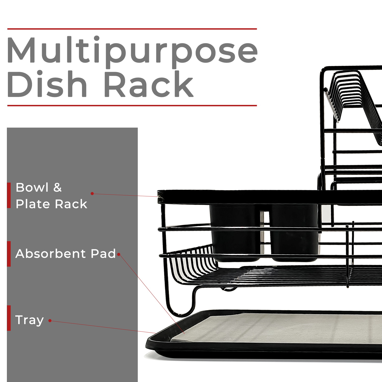 Large Capacity Dish Drainer Rack Stainless Steel Over the Sink Dish Drying Rack for Kitchen Organizer with Diatom mud mat