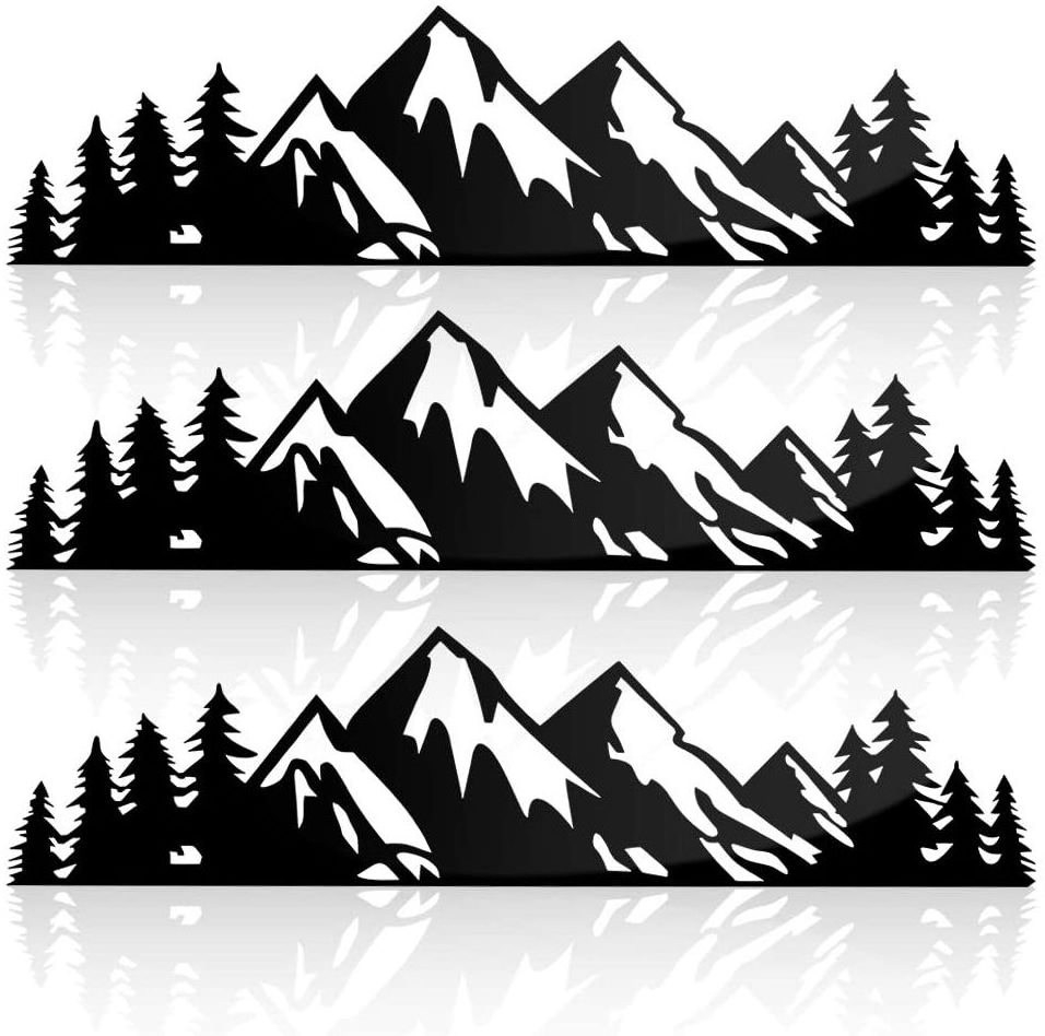 YONGYE Tree Sticker Car or Laptop Decal Vinyl Mountain Stickers Outdoor Bumper Stickers car decals