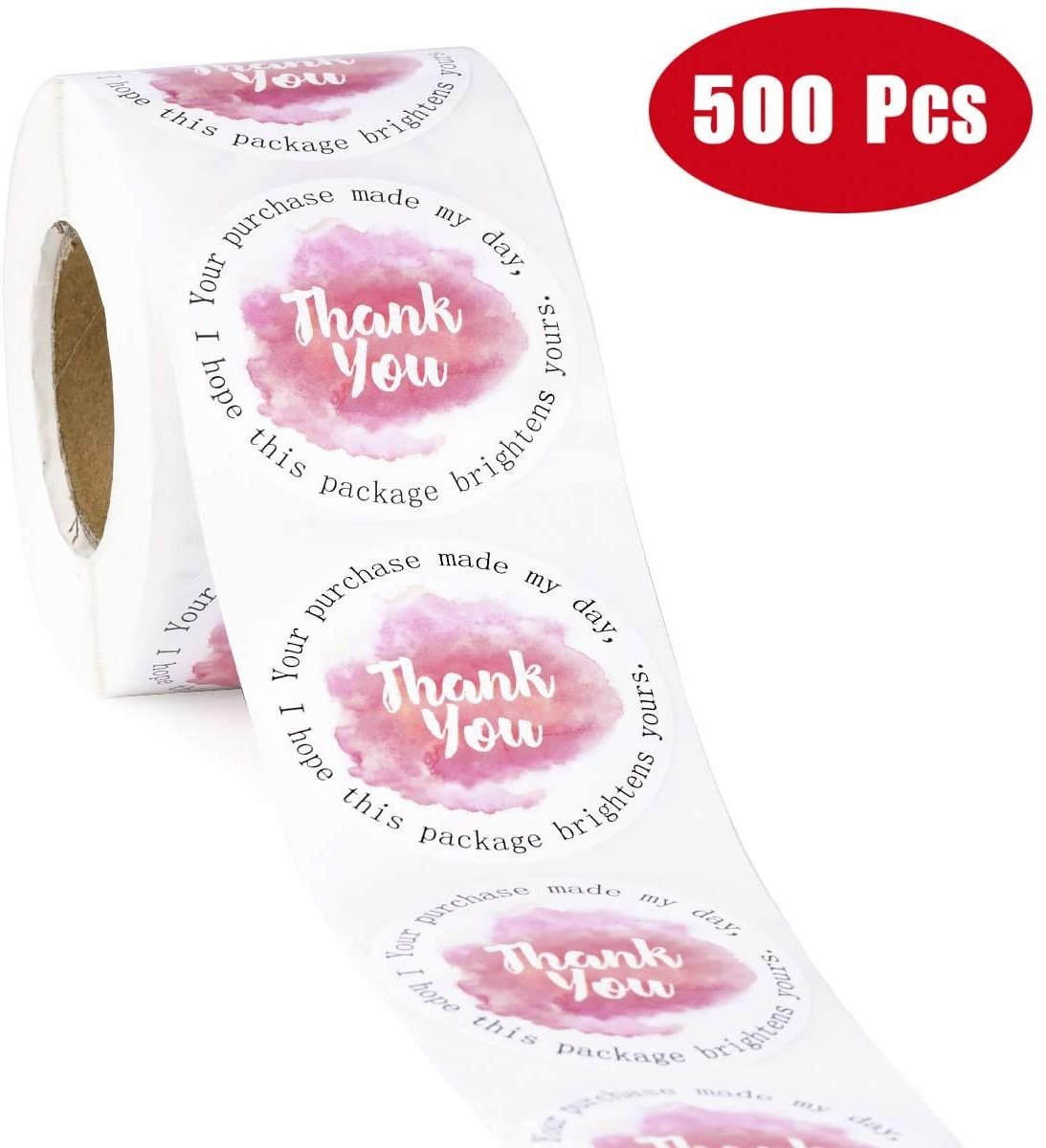 Custom 500 pcs Thank you for supporting my small business sticker and thank you cards stickers, thank you label roll