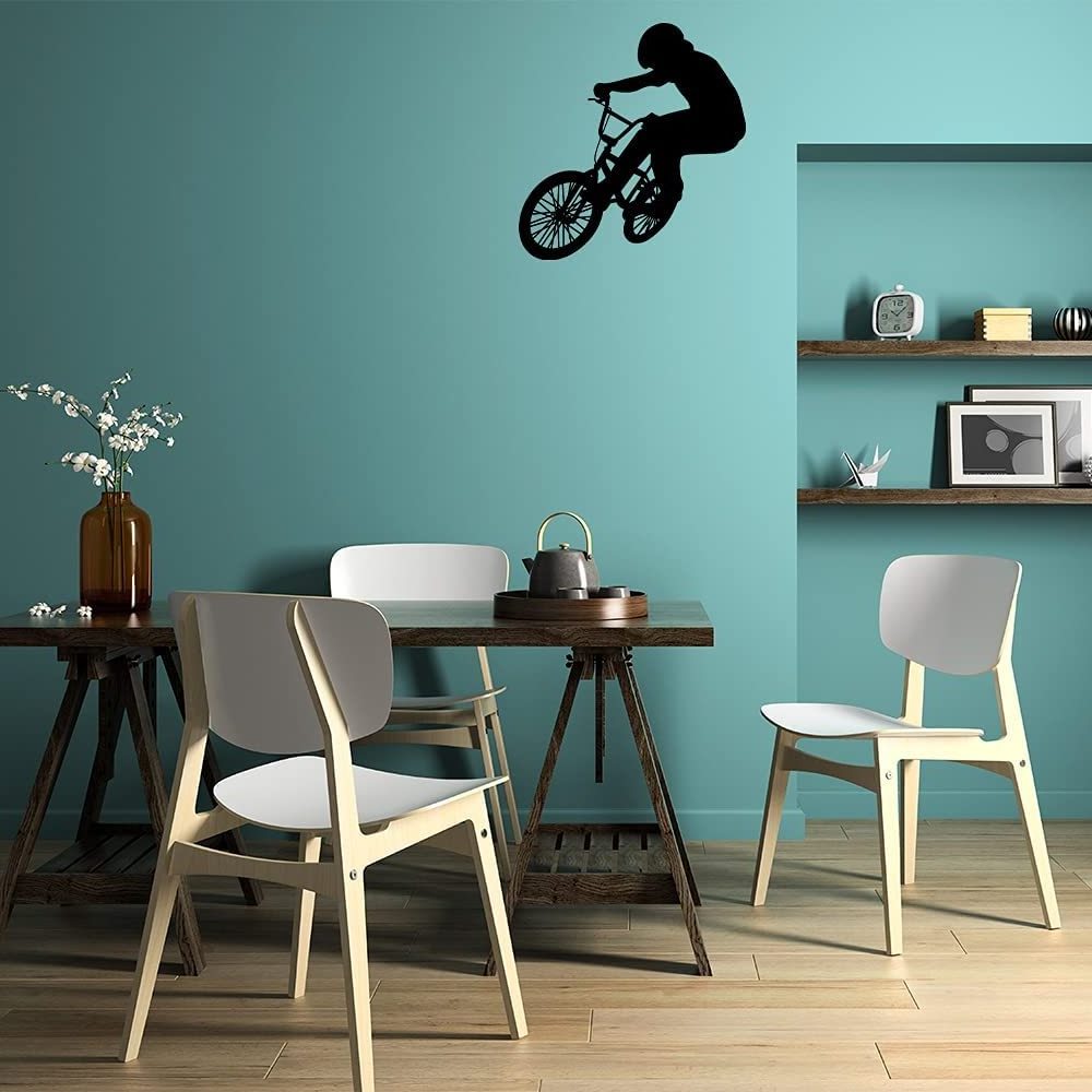 Custom Bike Wall Decal Sticker Mountain Biking Vinyl Decal Mural Extreme Sports Bicycle Bike Art Silhouette Mural For Wall