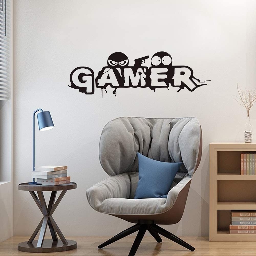 Custom Gamer Wall Decal and Game Boy Decal Wall Sticker, Vinyl Art Design Sticker Wall for Home, Playroom Bedroom