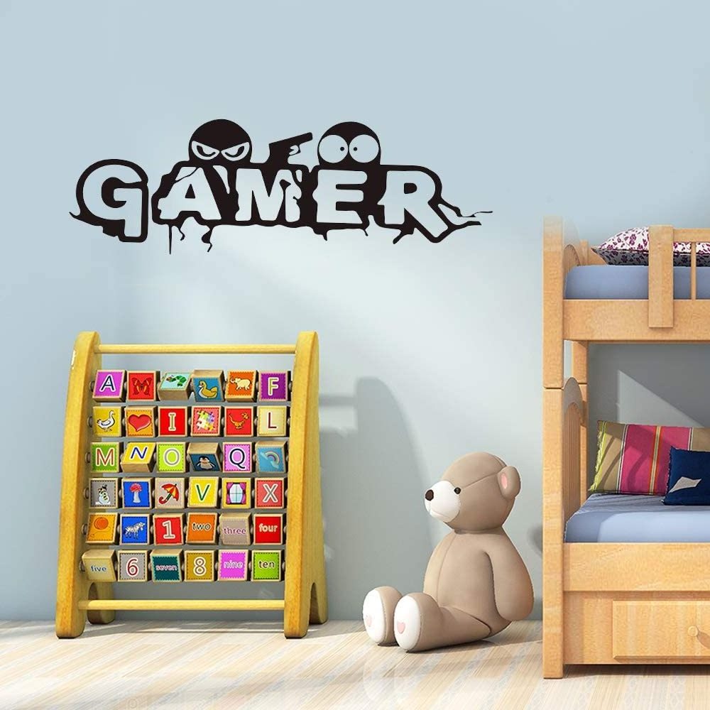 Custom Gamer Wall Decal and Game Boy Decal Wall Sticker, Vinyl Art Design Sticker Wall for Home, Playroom Bedroom