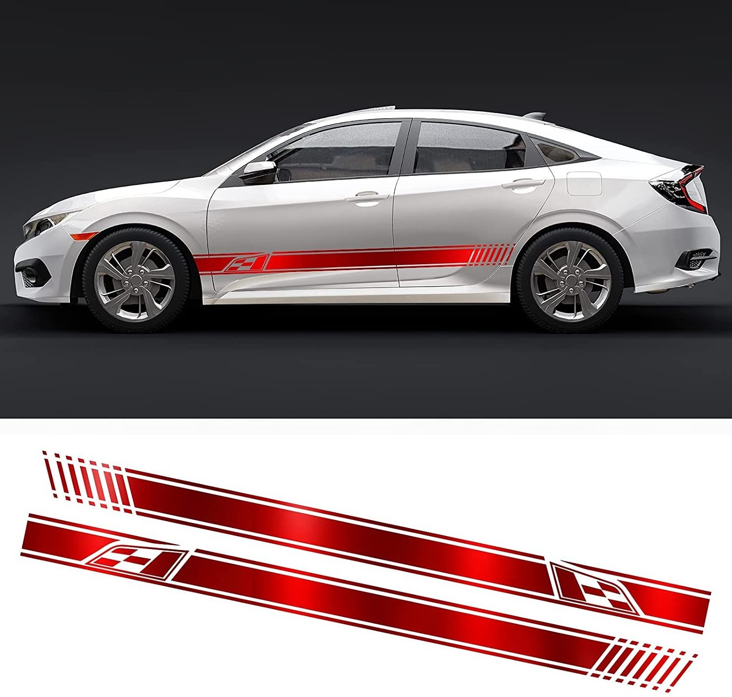 Auto Racing Body Side Stripe 2pcs Reflective Carbon Fiber car Decor Vinyl Stickers Bumper Window Auto Decor tattoo car sticker