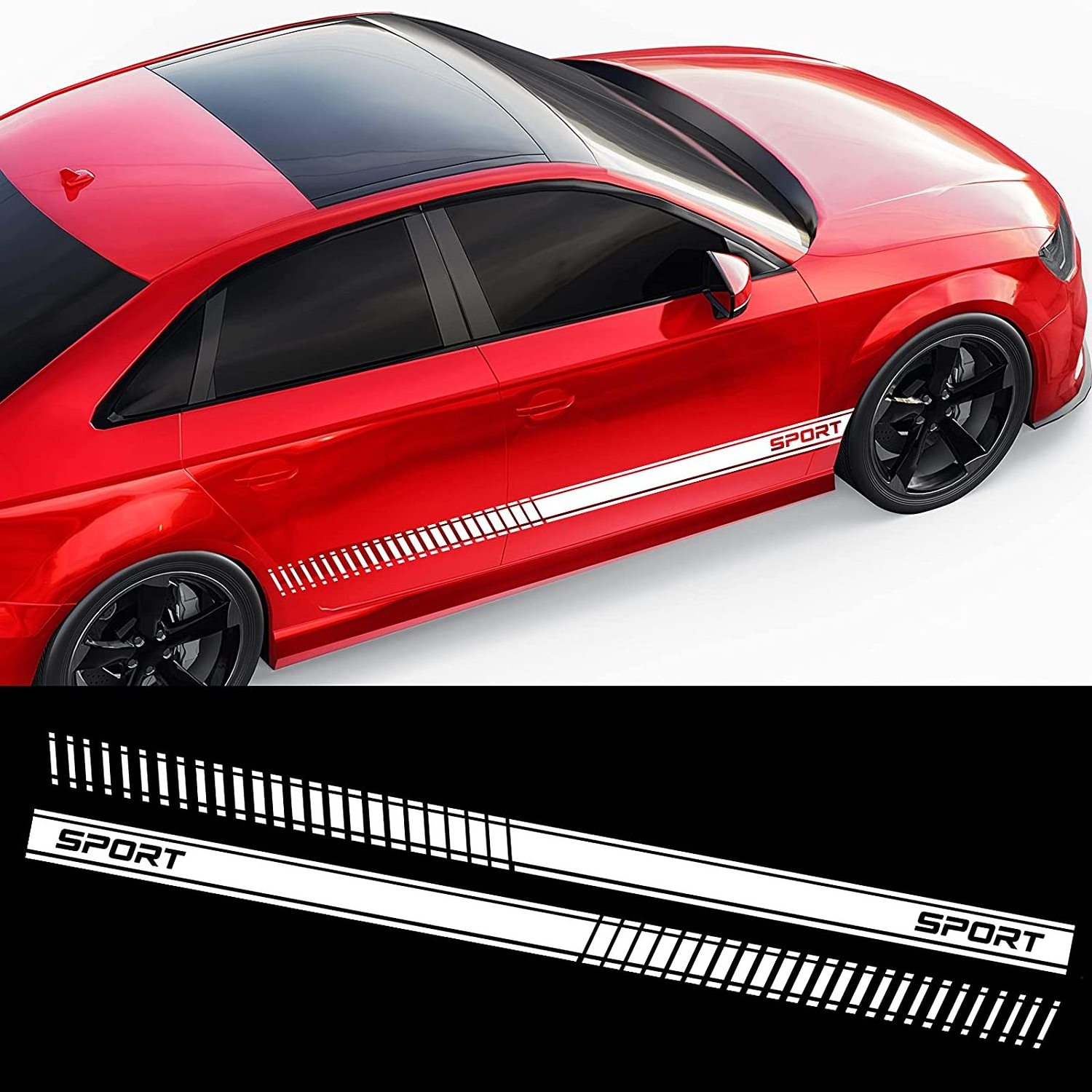 Auto Racing Body Side Stripe 2pcs Reflective Carbon Fiber car Decor Vinyl Stickers Bumper Window Auto Decor tattoo car sticker