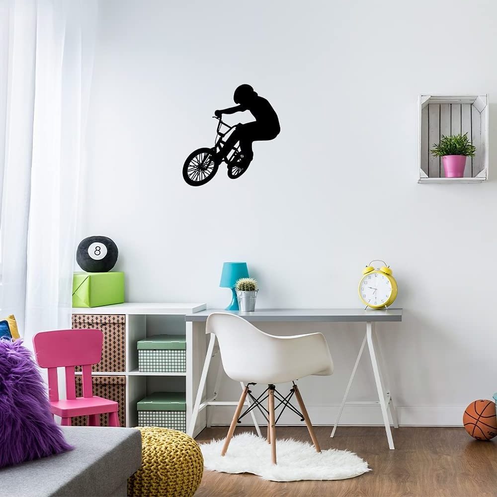 Custom Bike Wall Decal Sticker Mountain Biking Vinyl Decal Mural Extreme Sports Bicycle Bike Art Silhouette Mural For Wall