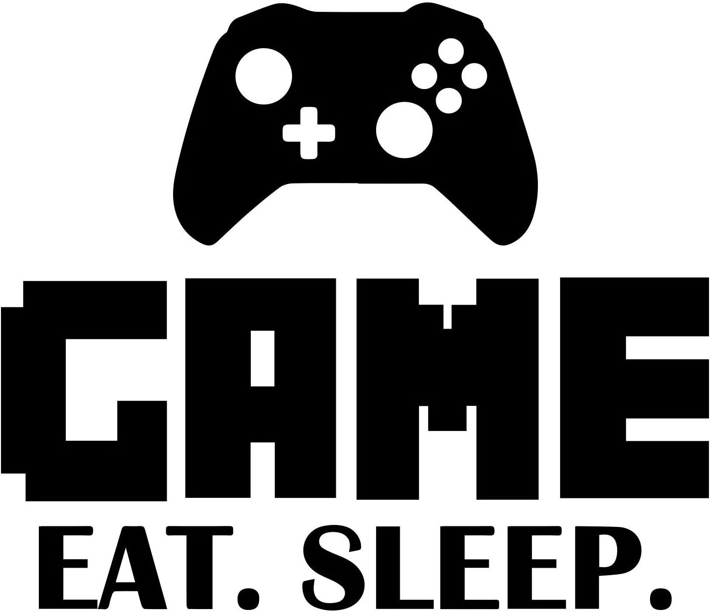 Custom Eat Sleep Play Wall Decal with Game Boy Decal Wall Sticker, Vinyl Art Design Sticker Wall for Home, Playroom Bedroom