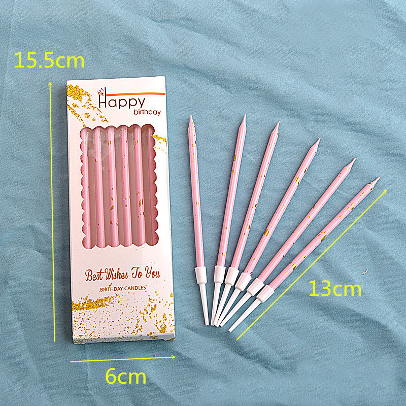 New Luxury Birthday Candles Long Smokeless 6 Pack Party Happy Birthday Cake Candle