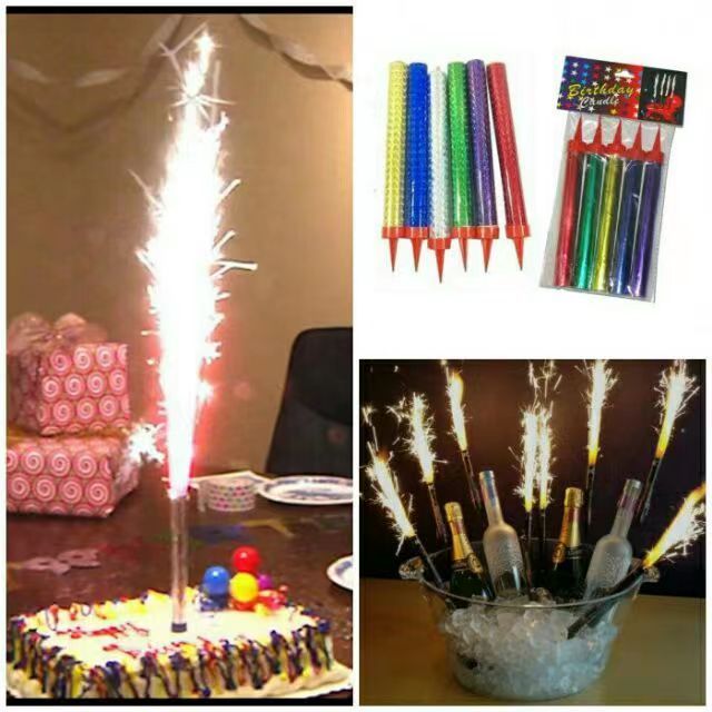 Hot Sale Ice Fountain Sparkler Birthday Cake Candles Wedding Bar Party Cake Firework Candle Wholesale