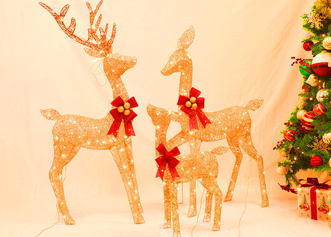 Hot sale large LED reindeer sculpture christmas decoration supplies christmas elk moose for home shopping malls