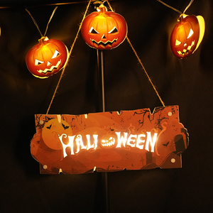 2022 New Hot Sale Led Halloween Door Sign Atmosphere Light Garden Home Wall Decoration Halloween Hanging Night Light