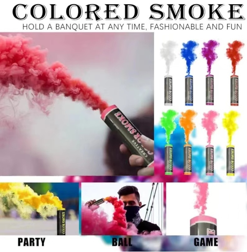 Low MOQ Wholesale Color Smoke Bomb Fireworks Gender Reveal Wedding Party Smoke Bombs For Photography Props Fireworks