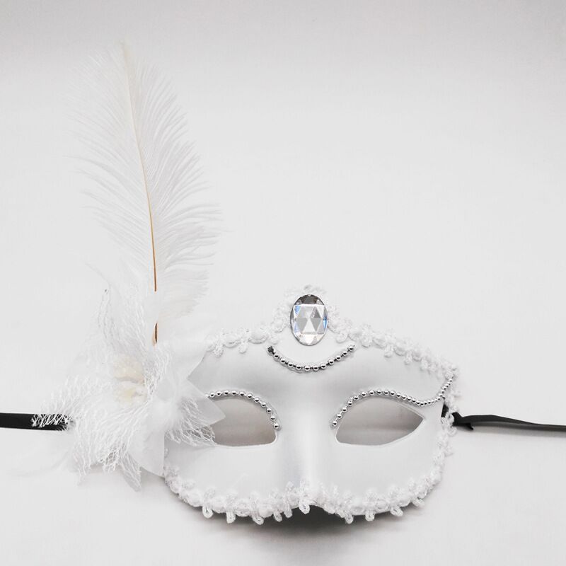 2023 Wholesale Costume Masks Women Lady Princess Venetian Mardi Gras Masquerade Party White Feather Masks