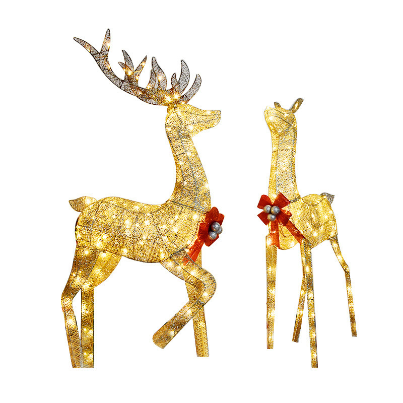 Hot sale large LED reindeer sculpture christmas decoration supplies christmas elk moose for home shopping malls