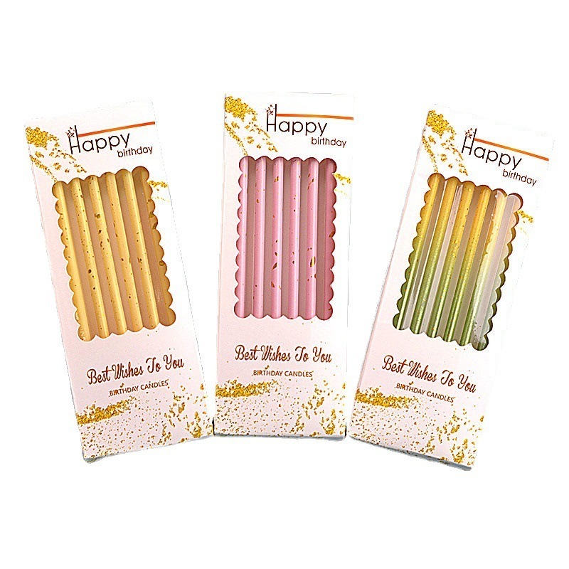 New Luxury Birthday Candles Long Smokeless 6 Pack Party Happy Birthday Cake Candle