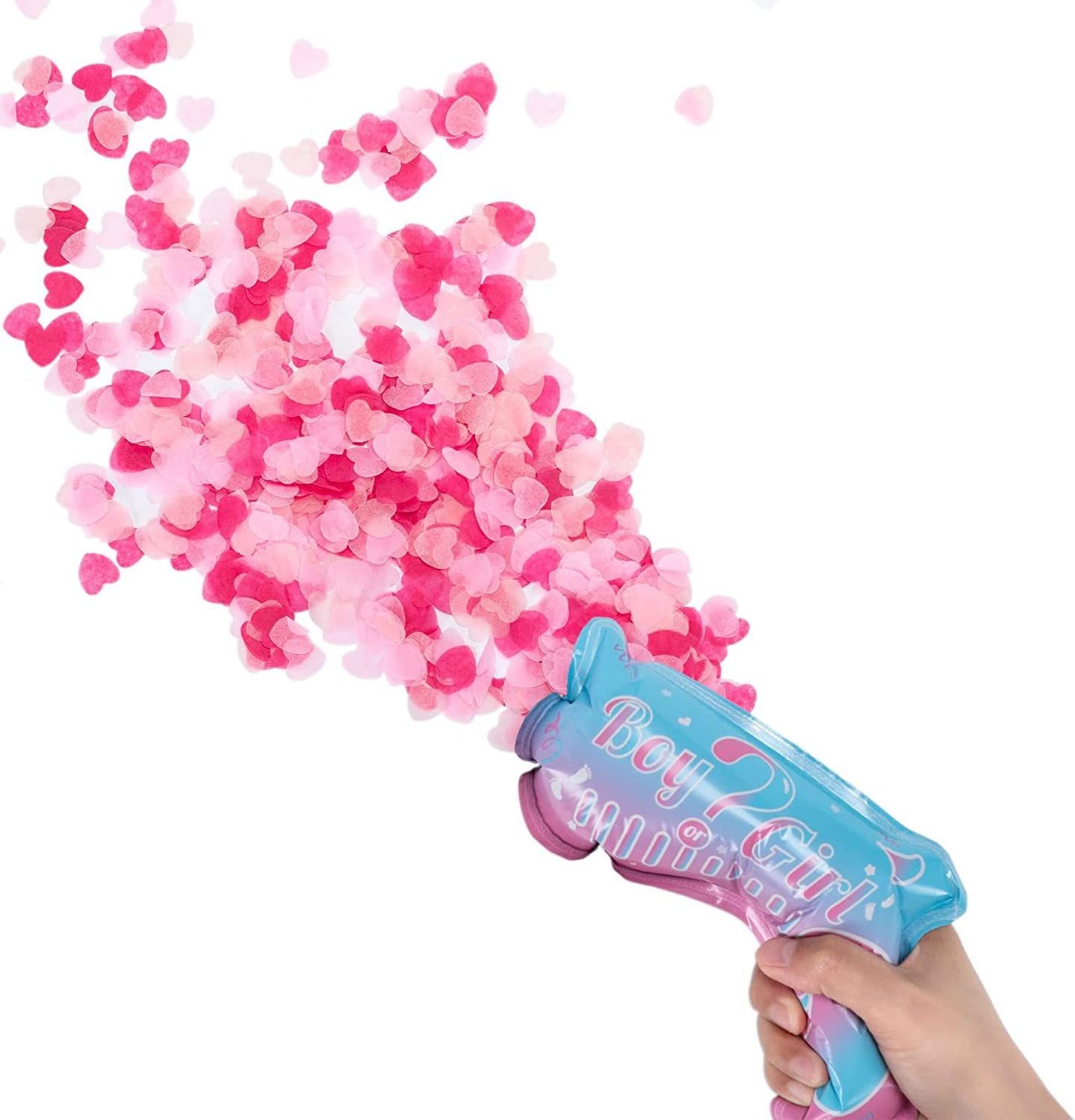 New design boy or girl balloons gun gender reveal confetti gun cannon gender reveal party supplies