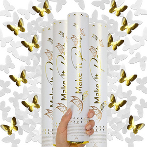 White Butterfly Wedding Confetti Cannon Party Popper Hand Wring Confetti Cannon Wholesale