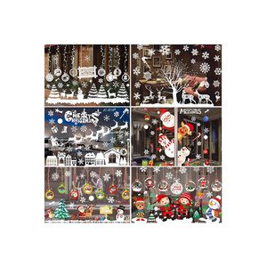 New design christmas window static stickers decoration colorful christmas stickers for windows