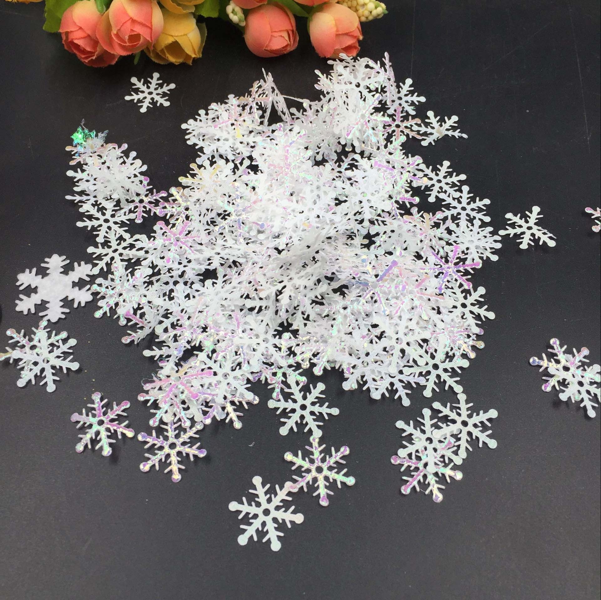 DIY Handmade Christmas Decoration Fake Paper Snowflake Christmas Party Confetti