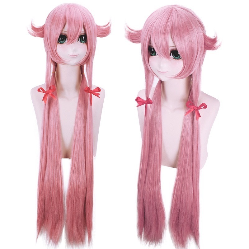 Yuno Gasai Cosplay Wig Long Straight Pink Wig for Japanese Anime Gasai Yuno cosplay wigs from Future Diary for girls